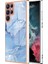 Samsung Galaxy S22 Ultra 5g Tpu Telefon Kılıfı 2.0mm Elektrapılaşma Mermer Desen Imd Koruyucu Arka Kapak Mavisi (Yurt Dışından) 2