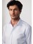 Modern Slim Fit Pamuklu Kolay Ütü Armürlü Beyaz Erkek Gömlek 3