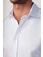 Modern Slim Fit Pamuklu Kolay Ütü Armürlü Beyaz Erkek Gömlek 4