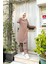 Kruvaze Bisiklet Yaka Sade Basic Tunik Panolon ikili takım - 03076 - Vizon 3
