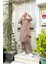 Kruvaze Bisiklet Yaka Sade Basic Tunik Panolon ikili takım - 03076 - Vizon 4