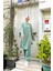 Kruvaze Bisiklet Yaka Sade Basic Tunik Panolon ikili takım - 03076 - Çağla Yeşili 2