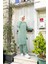 Kruvaze Bisiklet Yaka Sade Basic Tunik Panolon ikili takım - 03076 - Çağla Yeşili 3