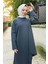Kruvaze Bisiklet Yaka Sade Basic Tunik Panolon ikili takım - 03076 - Antrasit 4