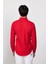 Slim Fit Uzun Kol Biyeli Yaka Düğmeli Keten Kırmızı Erkek Gömlek 5
