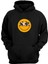 Unisex Smiley Anime Gözler Baskılı Siyah Normal Kalıp Şardonlu Kalın Sweatshirt 1