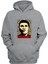 Unisex Muhammed Ali Baskılı Gri Normal Kalıp Şardonlu Kalın Sweatshirt 1