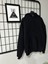 Baskısız Siyah Kapüşonlu Sweatshirt 1