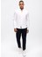 Slim Fit Düğmeli Yaka Düz Beyaz Erkek Gömlek B33W20051 1