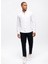 Slim Fit Düğmeli Yaka Düz Beyaz Erkek Gömlek B33W20051 2