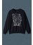 Kara Kedi Silüet Çizim Black Cat Bıyıklı Baskılı Unisex Sweat 1