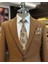Italyan Stil Slim Fit 8 Drop Mono Yaka Erkek Ceket Camel T10982 2