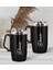 Gift Kişiye Özel Deri Çantalı Siyah Seyahat Termosu ve Ikili Termos Mug Hediye Seti -2 2