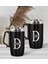 Gift Kişiye Özel Deri Çantalı Siyah Seyahat Termosu ve Ikili Termos Mug Hediye Seti -3 2