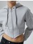 Fermuarlı Crop Sweatshirt Korse Görünümlü 5
