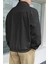 Erkek Oversize Regular Dik Yaka Yarım Fermuarlı Polar Sweatshirt 2
