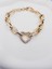 Kadın Gold Zirkon Taş Kalp Döküm Zincir Bileklik 3