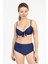 Kadın 718 Yüksel Bel Kaplı Bikini Takımı Lacivert 3