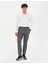 Erkek Açık Lacivert Slim Fit Çizgili Kanvas Pantolon 50278468-VR059 1