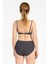 Kadın 718 Yüksel Bel Kaplı Bikini Takımı Füme 3