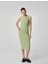 Kalem Elbise Midi Kolsuz Yuvarlak Yaka Pamuklu Slim Fit 1
