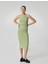 Kalem Elbise Midi Kolsuz Yuvarlak Yaka Pamuklu Slim Fit 3
