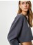 Crop Sweatshirt Baskılı Uzun Kollu Pamuklu 1