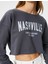 Crop Sweatshirt Baskılı Uzun Kollu Pamuklu 5