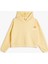 Kapşonlu Crop Sweatshirt Uzun Kollu Baskı Detaylı 1