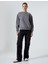 Pencere Detaylı Sweatshirt Uzun Kollu Bisiklet Yaka Rahat Kalıp 2