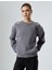 Pencere Detaylı Sweatshirt Uzun Kollu Bisiklet Yaka Rahat Kalıp 3