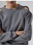 Pencere Detaylı Sweatshirt Uzun Kollu Bisiklet Yaka Rahat Kalıp 5