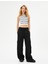 Crop Atlet Bisiklet Yaka Kolsuz Slim Fit Ribanalı 2
