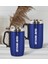 Gift Kişiye Özel Deri Çantalı Mavi Seyahat Termosu ve Ikili Termos Mug Hediye Seti - 1 1