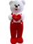 Kalpli Tulumlu Ayı Peluş 50 cm Kırmızı 1