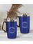 Gift Kişiye Özel Deri Çantalı Mavi Seyahat Termosu ve Ikili Termos Mug Hediye Seti -5 1