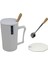 Mermer Tasarımlı Kapaklı Kaşıklı Sıcak Tutan Kupa Bardak Fincan Mug Mini Motivasyon Termos 330 Ml. 2