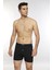 Önü Düğmeli Erkek Havlu Bel Boxer K13230 - Siyah 2