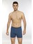 Önü Düğmeli Erkek Havlu Bel Boxer K13230 - Indigo 1