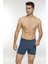 Önü Düğmeli Erkek Havlu Bel Boxer K13230 - Indigo 2
