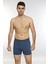 Önü Düğmeli Erkek Havlu Bel Boxer K13230 - Indigo 3