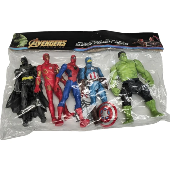 2Kids Ethem Oyuncak 5'li Süper Kahramanlar Pvc Oyun Seti 2156-P5, Hulk Ironman Captain America Spiderman Batman