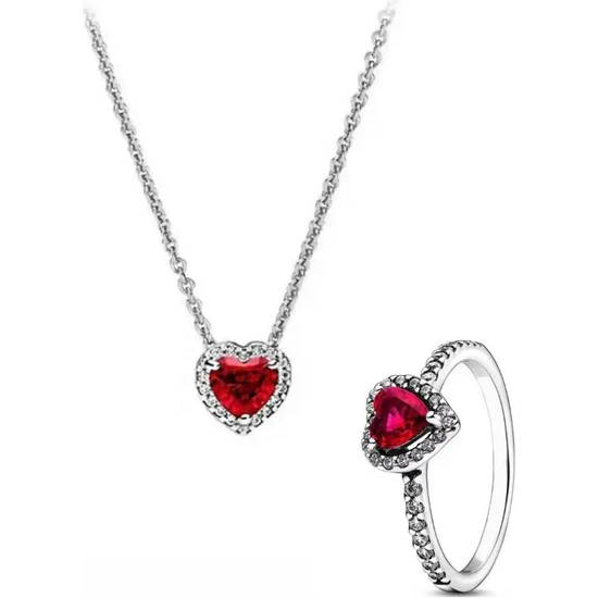 DMR Accessoire 925 Ayar Kolye Yüzük Seti Pandora Set