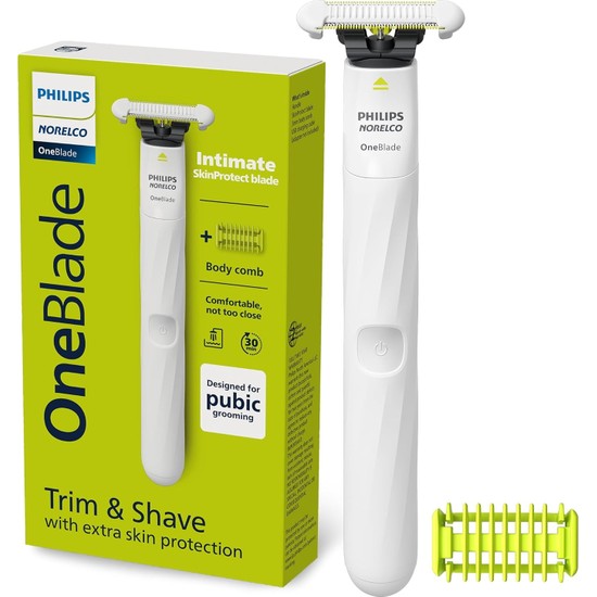 Philips Norelco Oneblade QP1924/70 Beyaz Vücut Bakım Seti Ek Başlık ile 120 dk Şarj Süresi