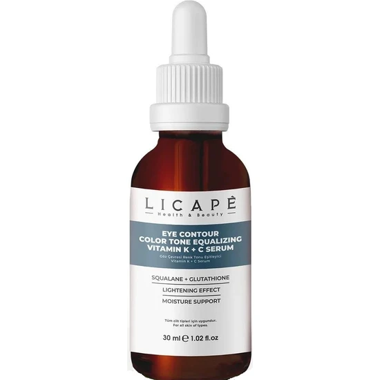 Licape Göz Çevresi Renk Tonu Eşitleyici Vitamin K + C Serum 30ML