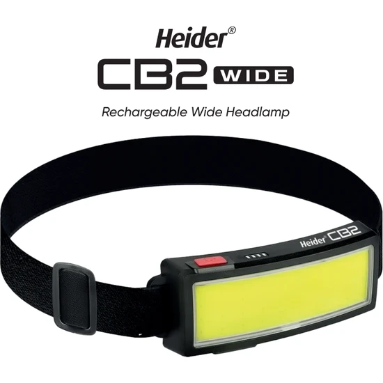 Heider Cb2 Wide USB Şarjlı Geniş Açı Kafa Lambası - 5 Yıl Garantili- Ce ve Rohs Belgeli