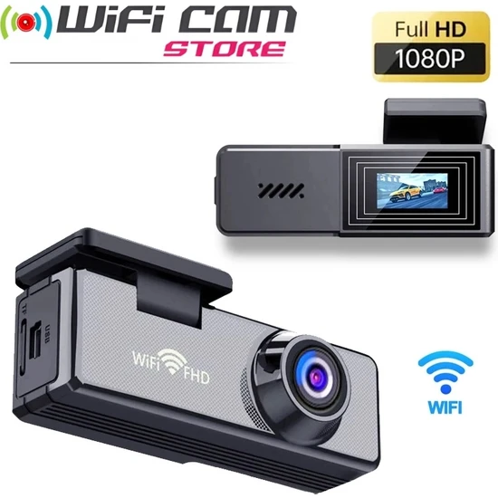Araç Kamerası Dahili Wifi Dahili Mini Ekran 1080P Yüksek Çözünürlüklü Video Kayıt