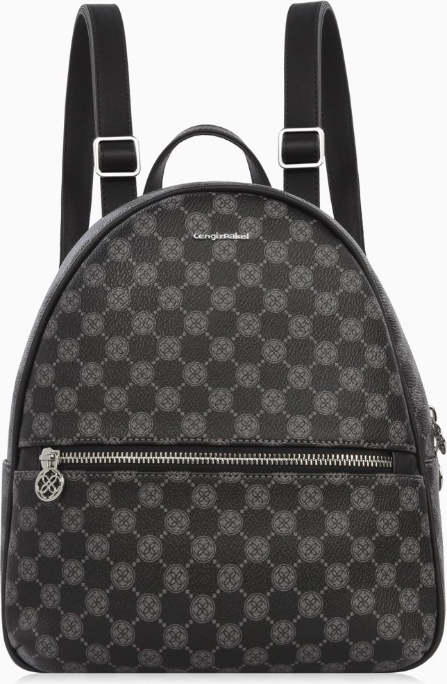 Cengiz Pakel Monogram Shore Kadın Sırt Çantası 7286P-Siyah