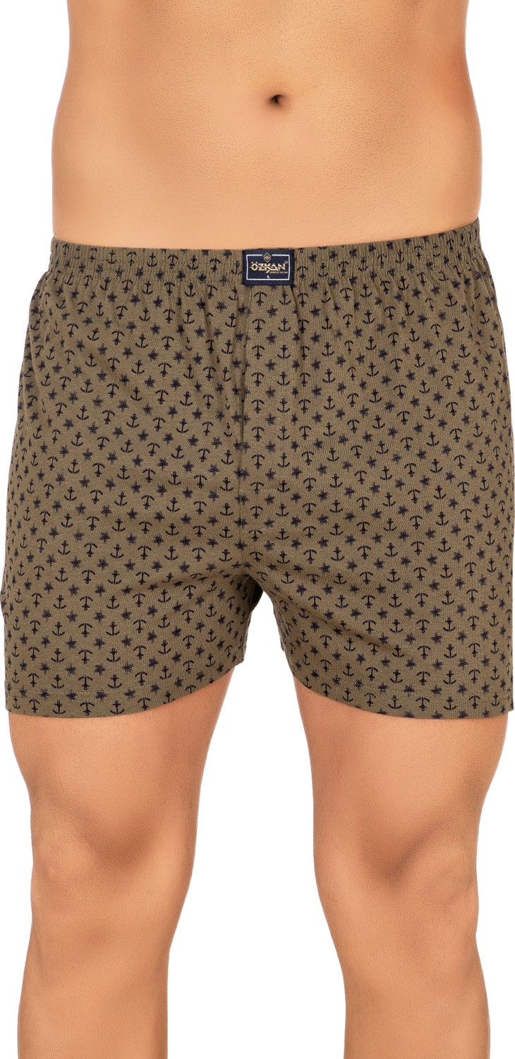 Özkan Underwear Özkan 11810 5'li Paketli Erkek Pamuklu Esnek Yumuşak Desenli Penye Boxer Şort Külot görsel 5