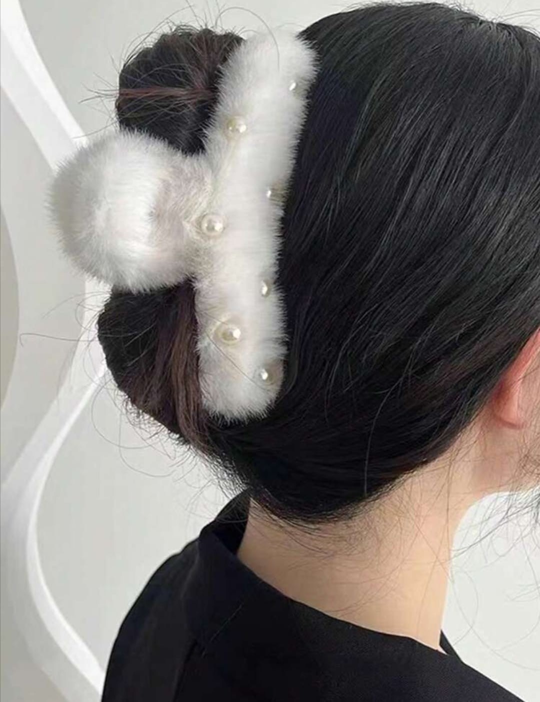 ZYC Büyük Boy Inci Peluş Mandal Toka 12 cm
